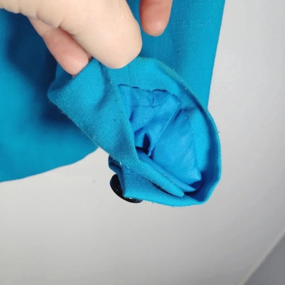 Vintage Sasson Blazer Jacket Aqua Blue Paris New York City Turquoise 80s - Picture 16 of 16